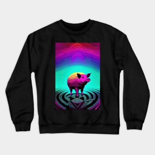 Psychedelic Pop art - PIG Crewneck Sweatshirt